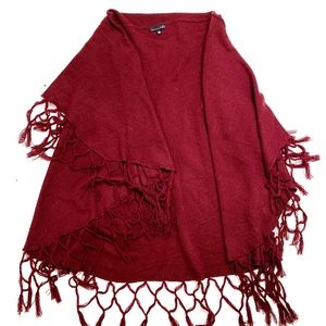 Wine Red Cardigan w/ Tassels